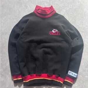 90s Vintage Kansas City Chiefs Black Turtleneck Crewneck Size L